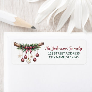 Family Name Christmas Ornaments Return Address Label