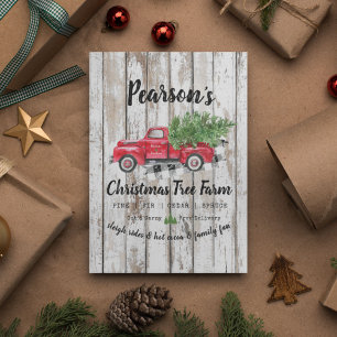 Family Name Christmas Tree Farm 3 Photo Red Truck