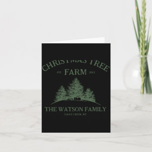 Family Name Christmas Tree Farm Retro  Card