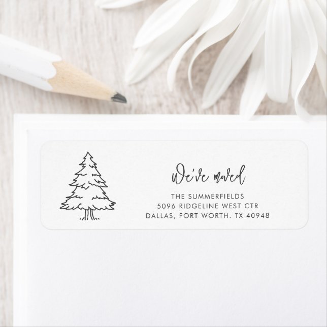 Family Name Christmas Tree Moving Return Address Label (Insitu)