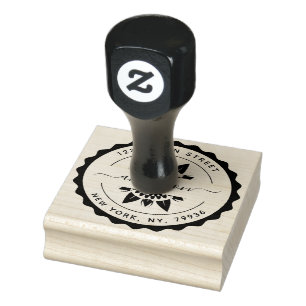 Family Name, Create Your Own Round Return Address Rubber Stamp