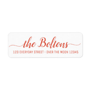 Family Name Custom Calligraphy Modern Font Elegant Return Address Label