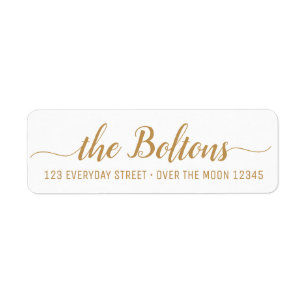 Family Name Custom Calligraphy Modern Font Elegant Return Address Label