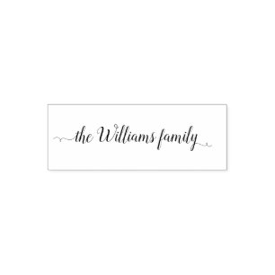 Family Name Custom Calligraphy One Line Modern Self-inking Stamp