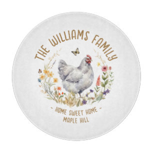 Family Name Cutting Board Home Sweet Home Hen