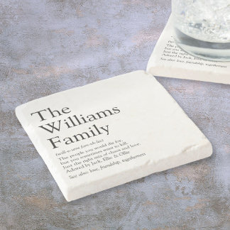 Family Name Definition Personalised Stone Coaster