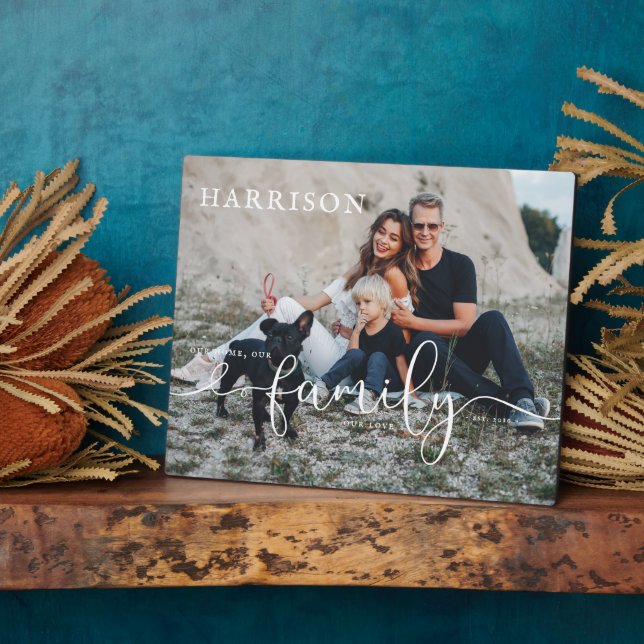 Family Name Established Date | Photo & Typography Plaque (Side)