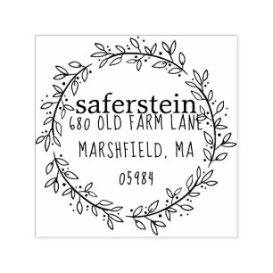 Family Name Floral Create You Own Address Self-inking Stamp