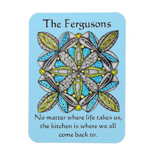 Family Name Frig Magnet Heart of Home Quote