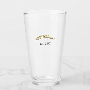 Family Name Golden Custom Text Glass