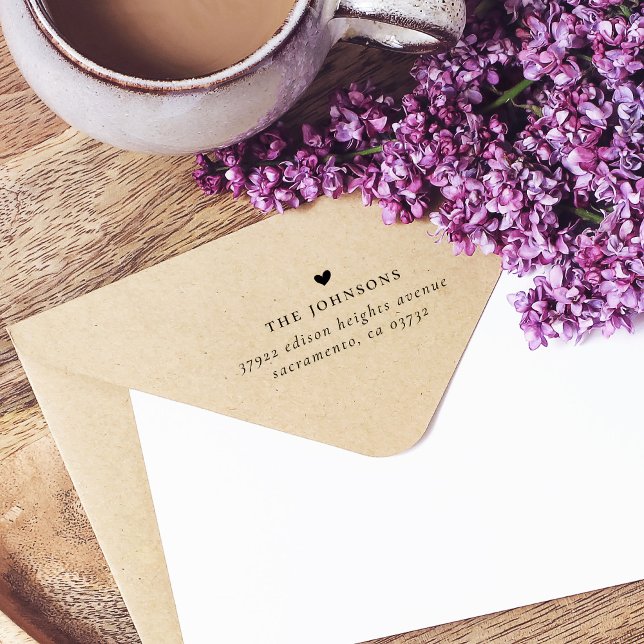 Family Name, Heart & Return Address Custom Self-inking Stamp (Creator Uploaded)