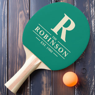 Family Name & Initial Aqua Beach Breeze Ping Pong Paddle