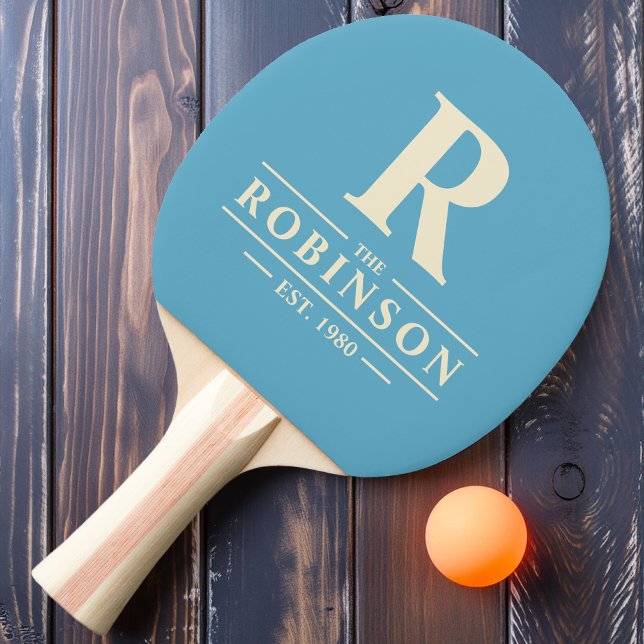 Family Name & Initial Aqua Sky Ping Pong Paddle (Creator Uploaded)