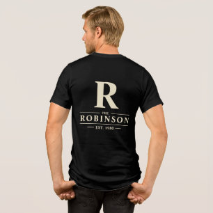 Family Name & Initial in Cream Tri-Blend Shirt