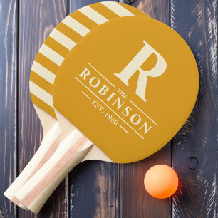 Family Name & Initial Polo Burnt Buttercup Ping Pong Paddle