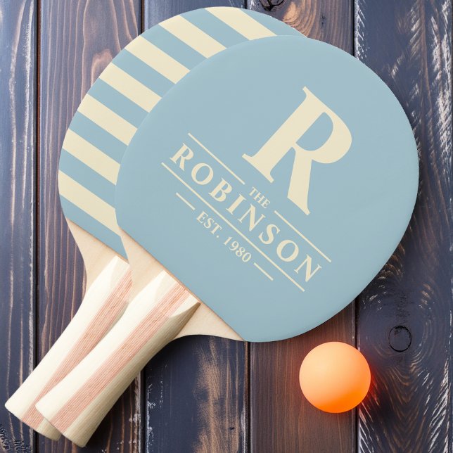 Family Name & Initial Polo Light Sky Ping Pong Paddle (Creator Uploaded)