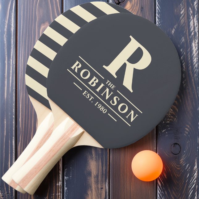 Family Name & Initial Polo Mediterranean Grey Ping Pong Paddle (Creator Uploaded)