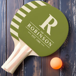 Family Name & Initial Polo Willow Green Ping Pong Paddle