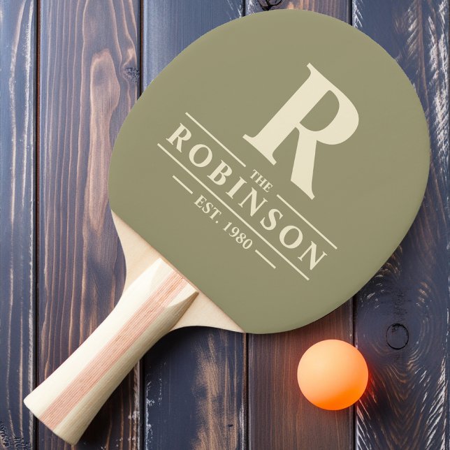 Family Name & Initial Sage Meadow Ping Pong Paddle (Creator Uploaded)