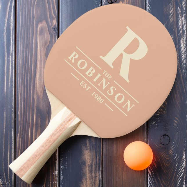Family Name & Initial Sweet Peach Ping Pong Paddle (Creator Uploaded)