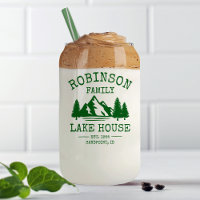 Family Name Lake House Forest Green Trees