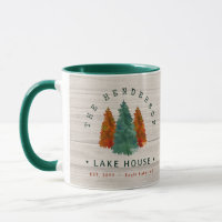 Family Name Lake House Pine Tree wood Personalised