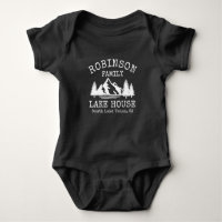 Family Name Lake House Rustic White Silhouette
