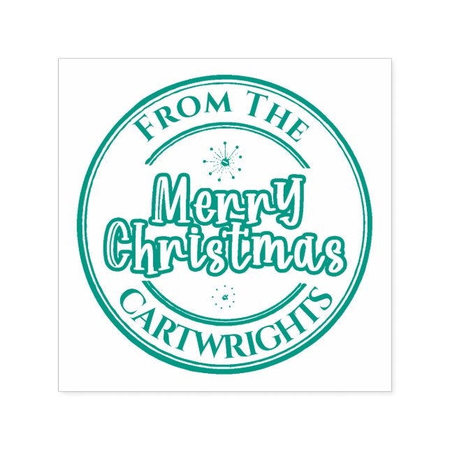 Family name Merry Christmas greeting snowflake Self-inking Stamp (Design)