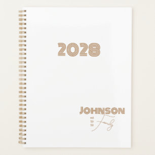 Family Name Minimal Retro Typography  Planner