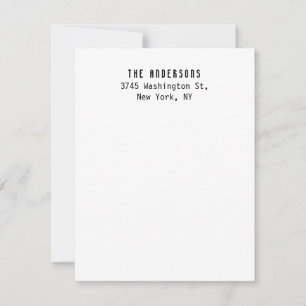 Family Name Modern Plain Professional Black White Card