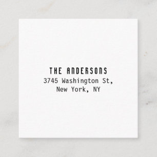 Family Name Modern Plain Professional Black White Enclosure Card