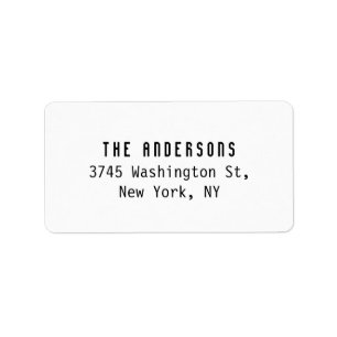 Family Name Modern Plain Professional Black White Label