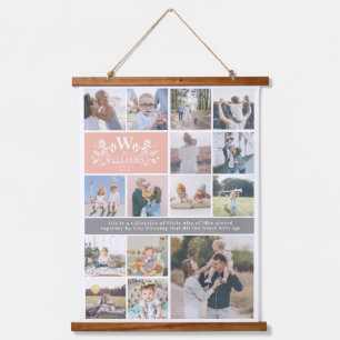 Family Name Monogram   15 Photo Collage Hanging Tapestry