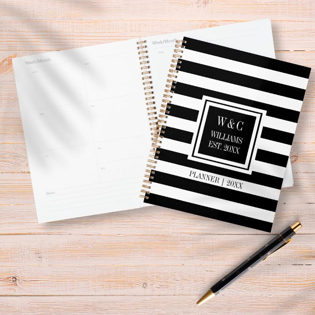 Family Name Monogram Black Stripe 2021 Planner (Creator Uploaded)