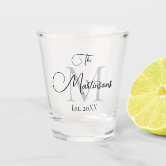 Family Name Monogram Personalised Shot Glass