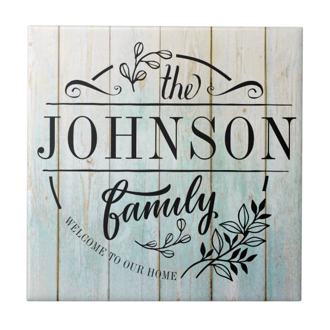Family Name Monogrammed Family Reunion Ceramic Tile (Front)