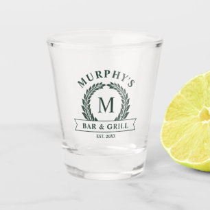 Family Name Monogrammed Initial Home Bar Irish Shot Glass