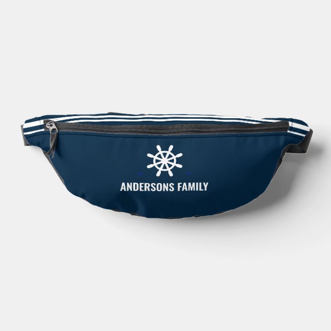 Family Name Nautical Ships Wheel Helm Bum Bags (Lay Down)