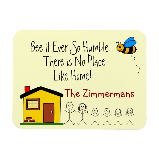 Family Name -No Place Like Home Magnet (Horizontal)