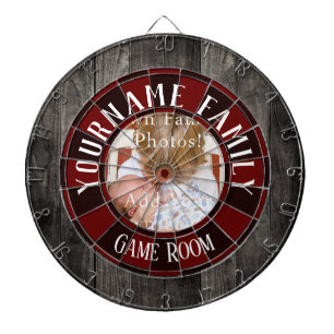 Family Name One Photo Game Room Dartboard