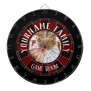 Family Name One Photo Game Room Dartboard