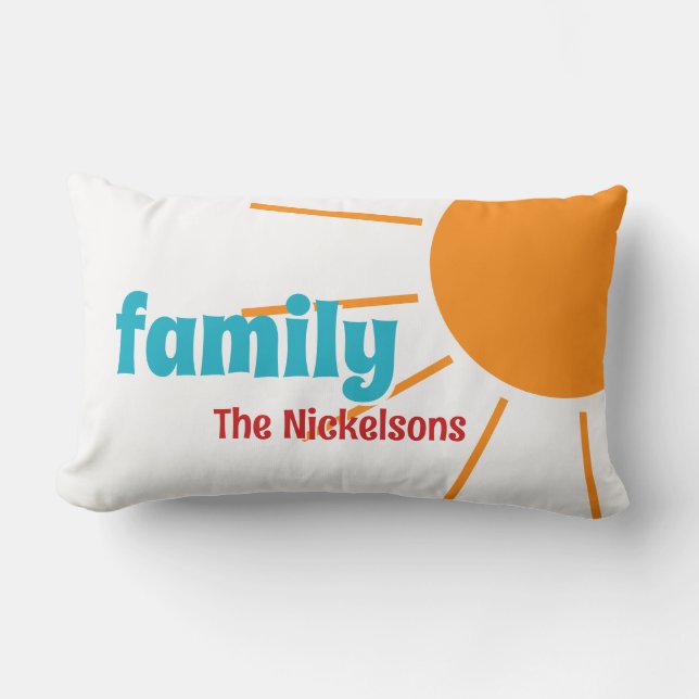 Family Name Patio Lumbar Pillow (Front)
