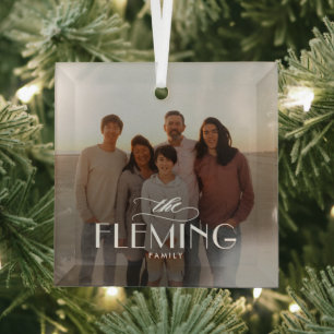 Family Name Personalised Photo Christmas Ornament