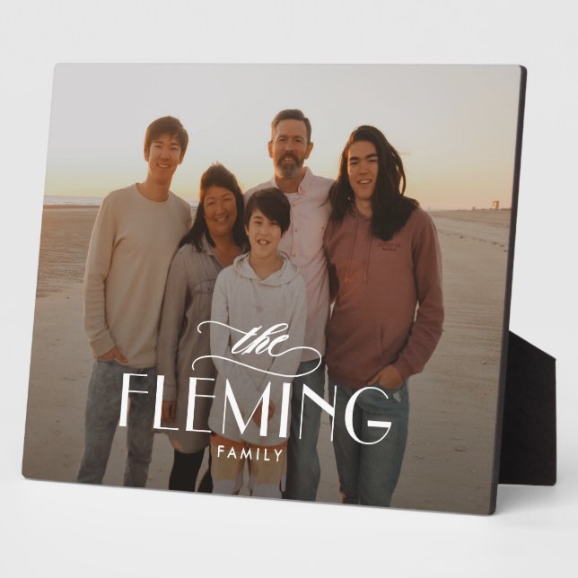 Family Name Personalised Photo Desktop Plaque (Side)