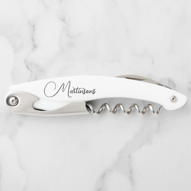 Family Name  Personalised Stylish Corkscrew (Front)