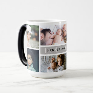 Family Name Photo Collage Magic Mug