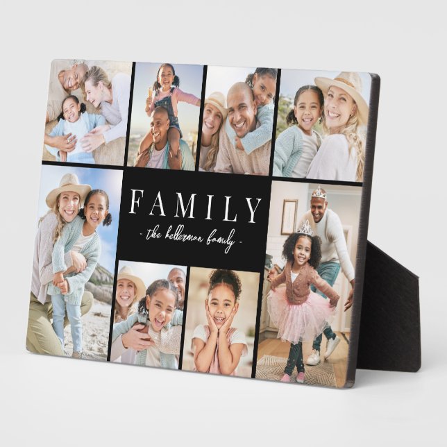 Family Name Photo Collage Plaque (Side)
