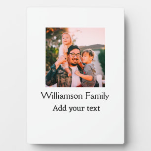 Family name photo message text holiday simple mode plaque