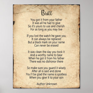 Family Name Poem Poster