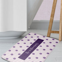Family Name Purple Flowers, Blush & Violet Striped